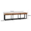 Windy 62 Inch Narrow Accent Bench Brown Top Grain Leather Black Iron By Casagear Home BM312445