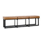 Windy 62 Inch Narrow Accent Bench Brown Top Grain Leather Black Iron By Casagear Home BM312445