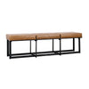 Windy 62 Inch Narrow Accent Bench Brown Top Grain Leather Black Iron By Casagear Home BM312445