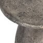 Kole 16 Inch Outdoor Accent Side Table Concrete Round Top Dark Gray By Casagear Home BM312450