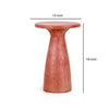 Kole 19 Inch Outdoor Accent Side Table Concrete Round Top Red Finish By Casagear Home BM312454