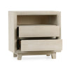 Folia 28 Inch Nightstand Square Mango Wood 2 Drawer Shelf Sand Beige By Casagear Home BM312457