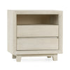 Folia 28 Inch Nightstand Square Mango Wood 2 Drawer Shelf Sand Beige By Casagear Home BM312457