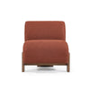 Soha 34 Inch Accent Chair Polyester Upholstery in Rust Red Brown Ash Wood By Casagear Home BM312458