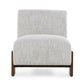 Soha 34 Inch Accent Chair Polyester Upholstery in Ivory Brown Ash Wood By Casagear Home BM312459