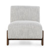 Soha 34 Inch Accent Chair Polyester Upholstery in Ivory Brown Ash Wood By Casagear Home BM312459