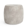 24 Inch Outdoor End Table Concrete Hollow Base and Round Top Light Gray By Casagear Home BM312462