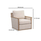 Nurvi 33 Inch Swivel Accent Chair Soft White Polyester Brown Ash Wood By Casagear Home BM312463