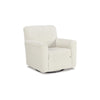 Layla 38 Inch Swivel Accent Chair, Soft Ivory Linen Polyester, Reversible By Casagear Home