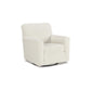 Layla 38 Inch Swivel Accent Chair Soft Ivory Linen Polyester Reversible By Casagear Home BM312475