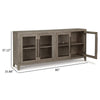 80 Inch Sideboard Accent Cabinet 4 Glass Doors 2 Shelves Warm Gray By Casagear Home BM312478