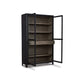 Liam 76 Inch Tall Accent Cabinet Glass Doors Drawer Gray Black Wood By Casagear Home BM312479