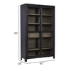 Liam 76 Inch Tall Accent Cabinet Glass Doors Drawer Gray Black Wood By Casagear Home BM312479