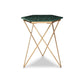 24 Inch Accent End Table Green Hexagon Marble Top Gold Metal Base By Casagear Home BM312481