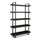 Franz 78 Inch Bookcase 5 Display Shelves Black Metal Bracket Brown Wood By Casagear Home BM312482