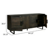 Franz 64 Inch Sideboard Accent Cabinet 4 Doors Mango Wood Black Base By Casagear Home BM312483