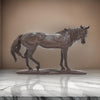 Refi 14 Inch Horse Statuette Figurine Modern Style Sculpture Brown Resin By Casagear Home BM312500