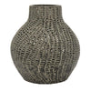 20 Inch Accent Vase with Mesh Like Design Round Gray Ceramic Finish By Casagear Home BM312528