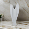 24 Inch Accent Vase, Tulip Design, Square Base, Modern White Resin Finish By Casagear Home