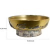 16 Inch Decorative Bowl Distressed Gold Finish Modern Aesthetic Ceramic By Casagear Home BM312559