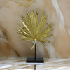 Menny 21 Inch Palm Leaf Resin Decorative Sculpture Resin Gold Finish By Casagear Home BM312590