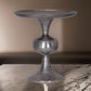 Ria 14 Inch Cake Stand, Solid Round Top, Pedestal Base, Silver Aluminum By Casagear Home