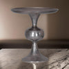 Ria 14 Inch Cake Stand, Solid Round Top, Pedestal Base, Silver Aluminum By Casagear Home