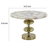 Avi 14 Inch Cake Stand Agate Round Top Classic Gold Aluminum Pedestal By Casagear Home BM312618