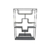 Adena 76 Inch Tall Plant Stand, Geometric Style Metal Shelves, Silver Tone By Casagear Home