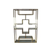 Adena 75 Inch Tall Plant Stand, Geometric Metal Shelves, Gold Finish By Casagear Home