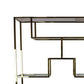 Adena 75 Inch Tall Plant Stand Geometric Metal Shelves Gold Finish By Casagear Home BM312626