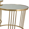 Set of 3 Accent Nesting Tables Round Mirrored Top Modern Gold Metal By Casagear Home BM312644