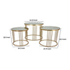 Set of 3 Accent Nesting Tables Round Mirrored Top Modern Gold Metal By Casagear Home BM312644