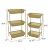 Set of 2 Standing Storage Units 3 Shelves Mesh Design Gold Metal By Casagear Home BM312646