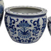 8 12 16 Inch Planter Set of 3 White and Blue Printed Design Ceramic By Casagear Home BM312647