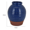 Kohl 15 Inch Decorative Vase Pot Shape Ceramic Blue and Brown Finish By Casagear Home BM312694