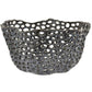 Hina 14 Inch Decorative Bowl Mesh Design Wavy Edges Ceramic Blue Finish By Casagear Home BM312697