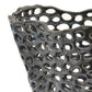 Hina 14 Inch Decorative Bowl Mesh Design Wavy Edges Ceramic Blue Finish By Casagear Home BM312697