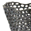 Hina 14 Inch Decorative Bowl Mesh Design Wavy Edges Ceramic Blue Finish By Casagear Home BM312697