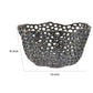 Hina 14 Inch Decorative Bowl Mesh Design Wavy Edges Ceramic Blue Finish By Casagear Home BM312697