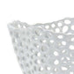 Hina 14 Inch Decorative Bowl Mesh Design Wavy Edges Ceramic White Finish By Casagear Home BM312699