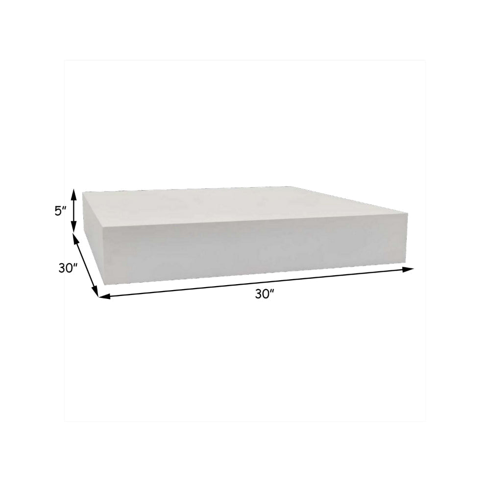 30 Inch Square Display Platform Thick Wooden Durable Riser White Finish By Casagear Home BM312703