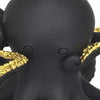 10 Inch Ocean Octopus Animal Figurine Decor Black Gold Finish Resin By Casagear Home BM312714