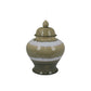 15 Inch Temple Jar with Lid Ceramic Home Decor Earth Toned Brown White By Casagear Home BM312719