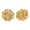 Dazzle 11, 12 Inch Floral Hanging Wall Accent Set of 2, 3 Dimensional, Gold By Casagear Home