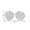 Dazzle 7 8 Inch Rose Hanging Wall Accent Set of 2 White Resin 3 Dimensional By Casagear Home BM312726