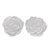 Dazzle 7, 8 Inch Rose Hanging Wall Accent Set of 2, White Resin 3 Dimensional By Casagear Home