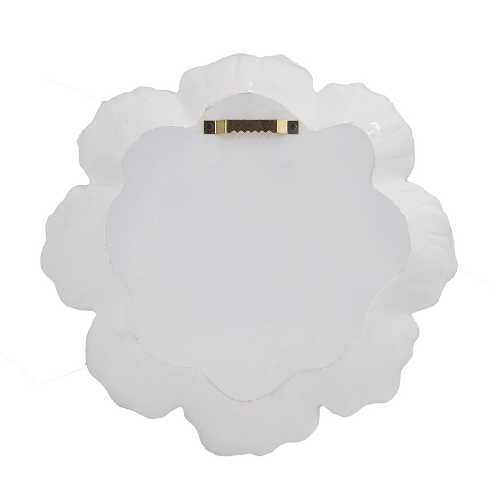 Dazzle 11 12 Inch Floral Wall Accent Set of 2 White Resin 3 Dimensional By Casagear Home BM312727