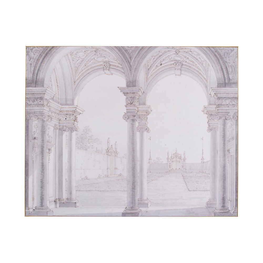 47 x 59 Decorative Wall Art Rectangular Historical Architecture Gray By Casagear Home BM312729