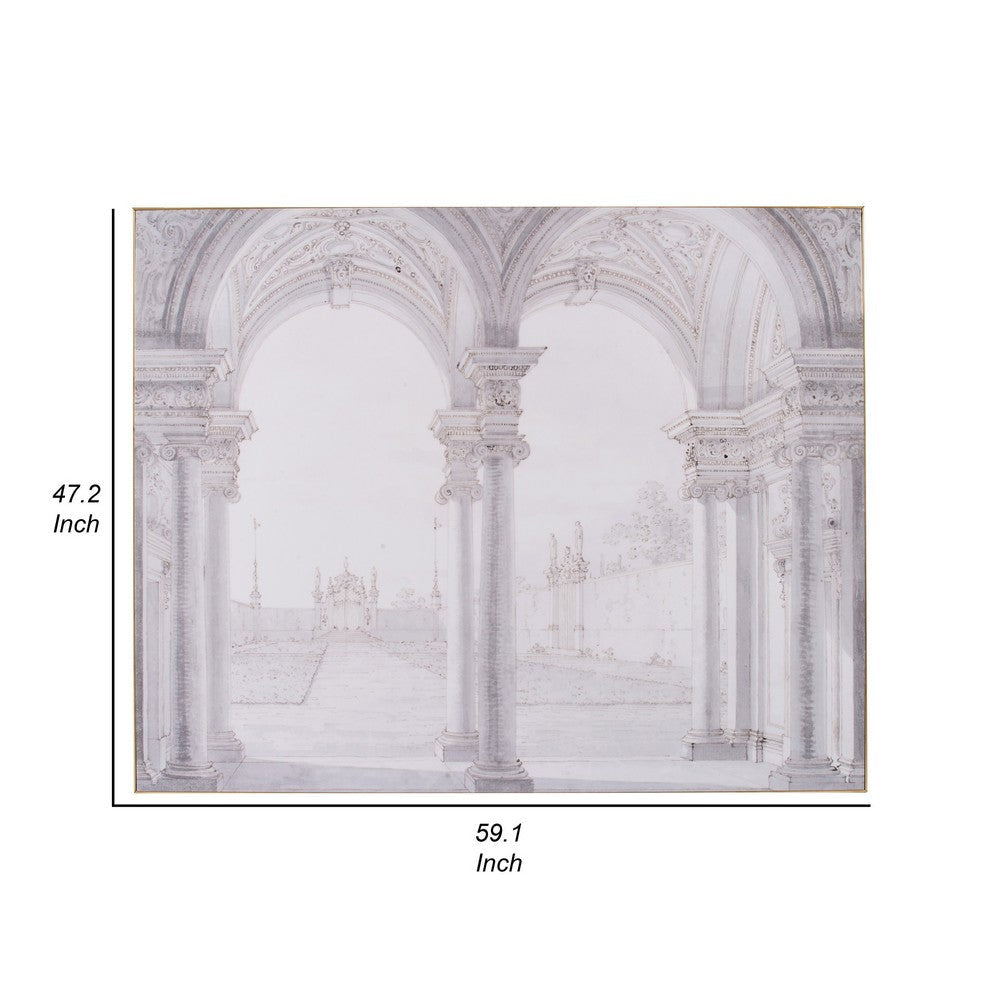 47 x 59 Decorative Wall Art Rectangular Historical Architecture Gray By Casagear Home BM312729